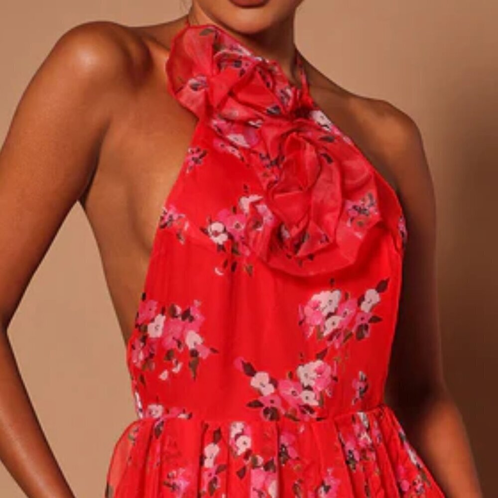 NEW w TAGS 🏷️ FASHION NOVA Floor-length Floral Maxi Dress (Women’s Size Large) - Picture 5 of 17